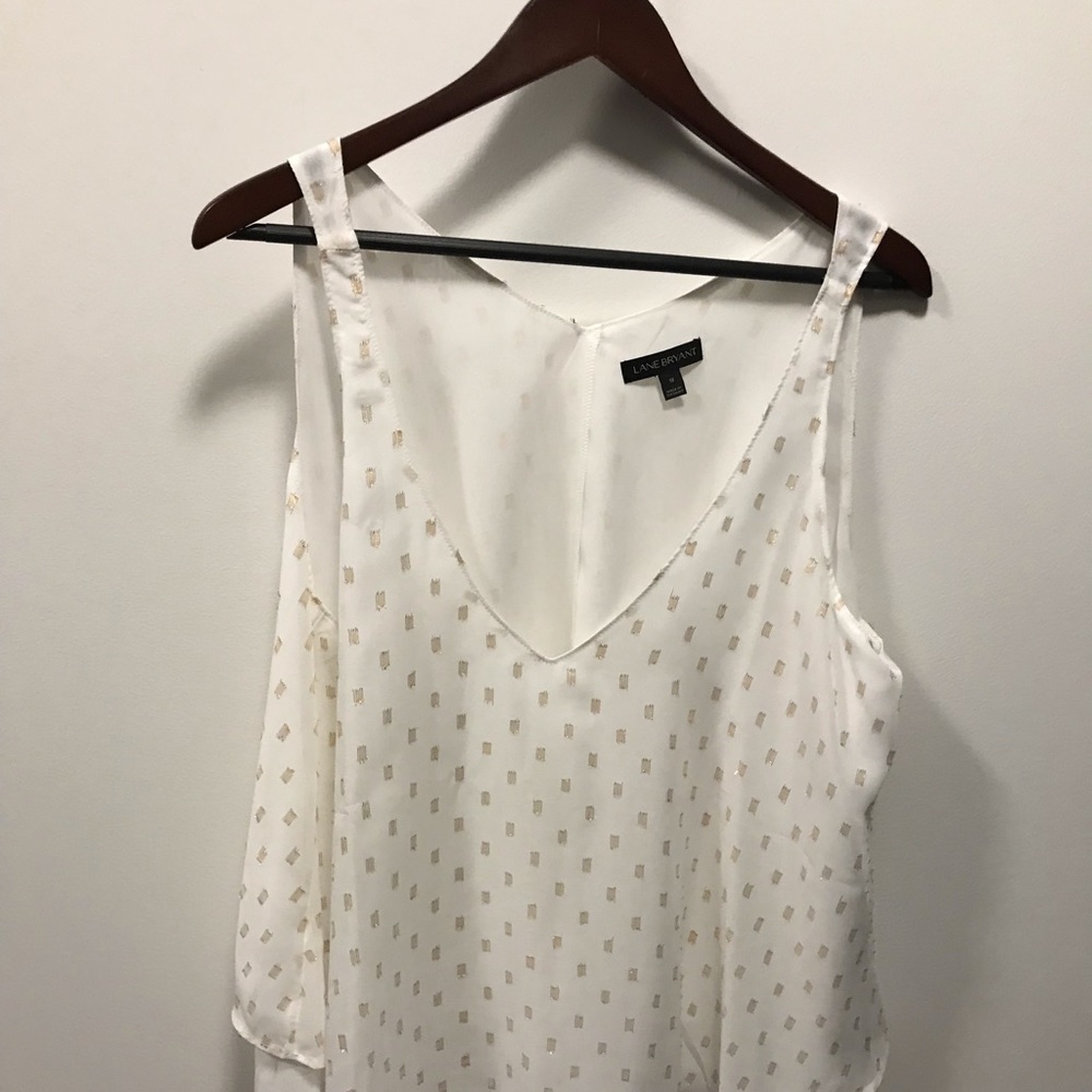Lane Bryant 18 gold and cream dressy tank